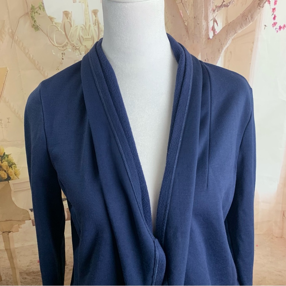 Lilly Pulitzer Galia Fleece Navy Wrap Cardigan - Picture 3 of 11